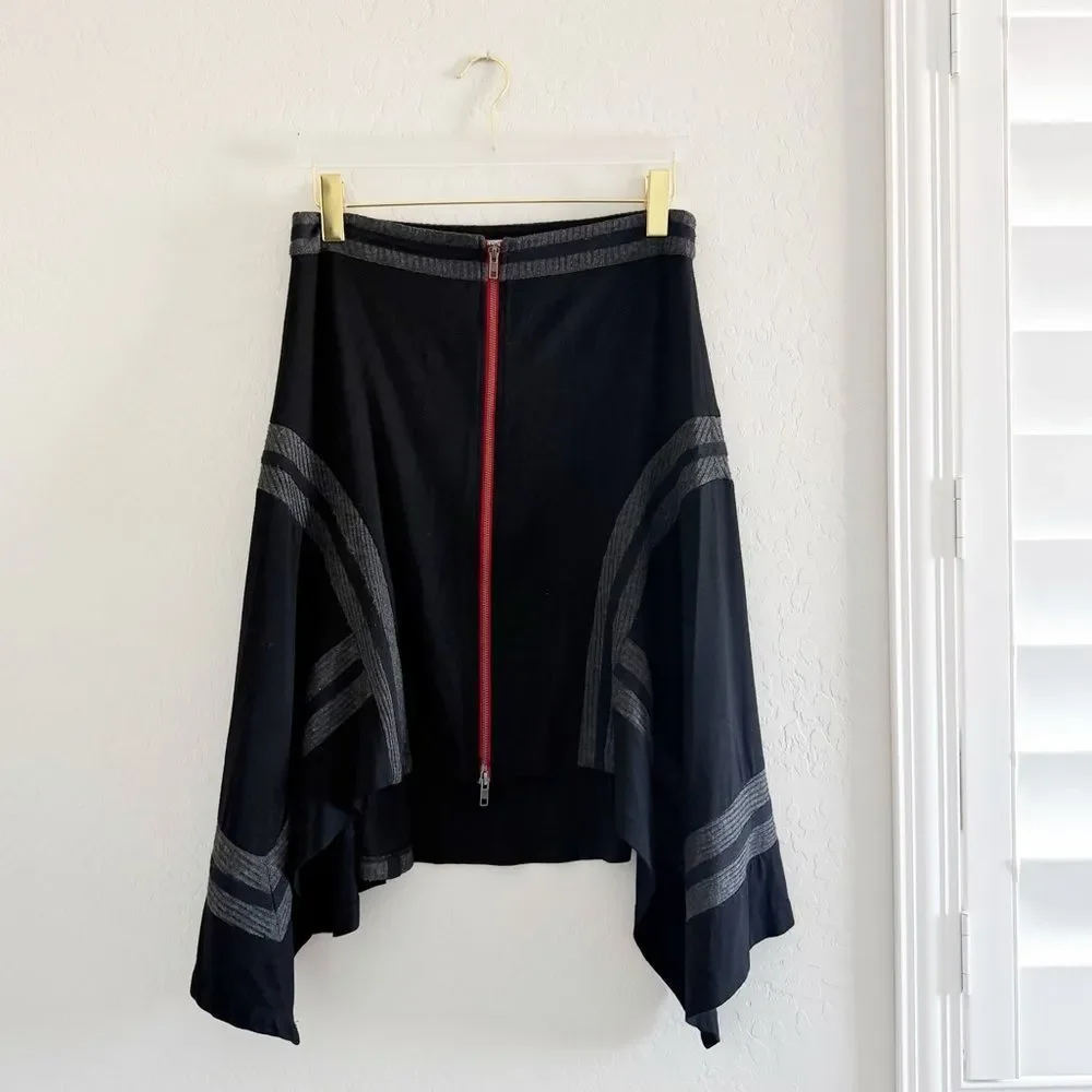 Black Knit Asymmetrical Skirt Size S